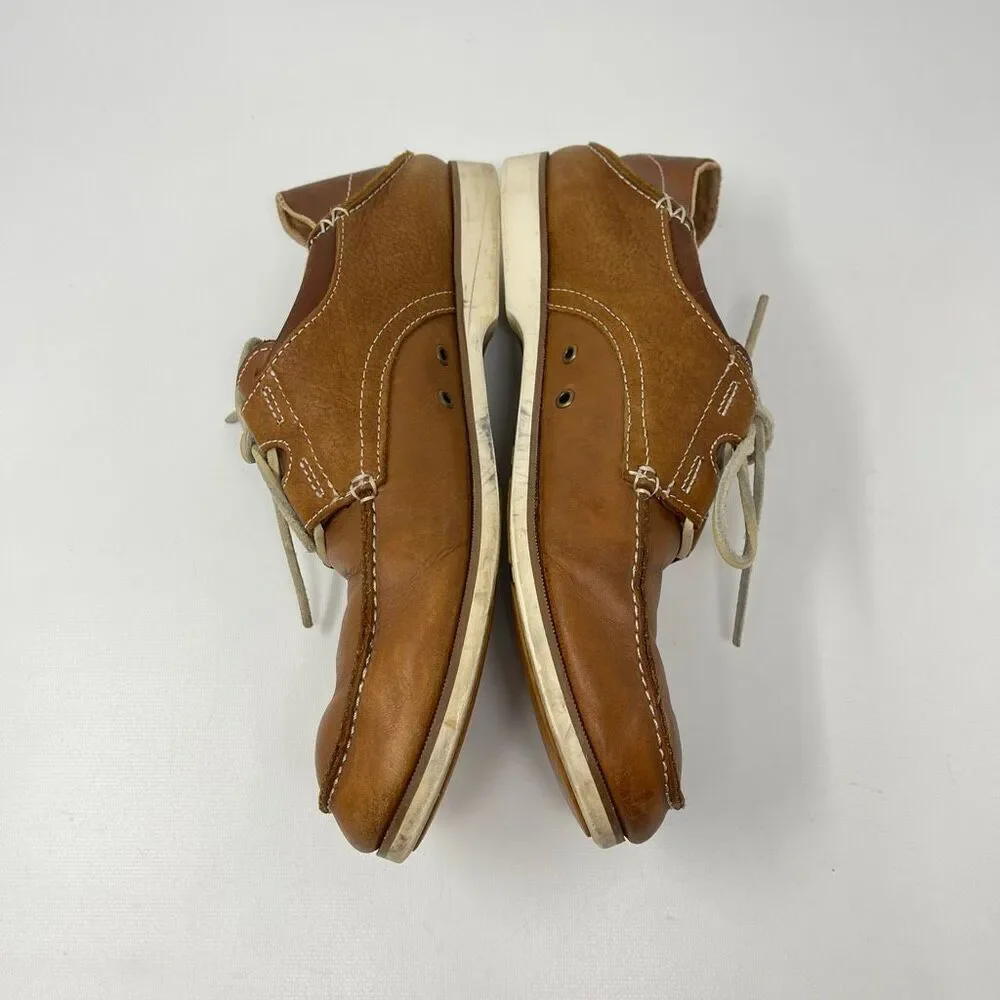 Olukai Moku Leather Loafers Boat Shoes Dark Java Men’s Size 9.5